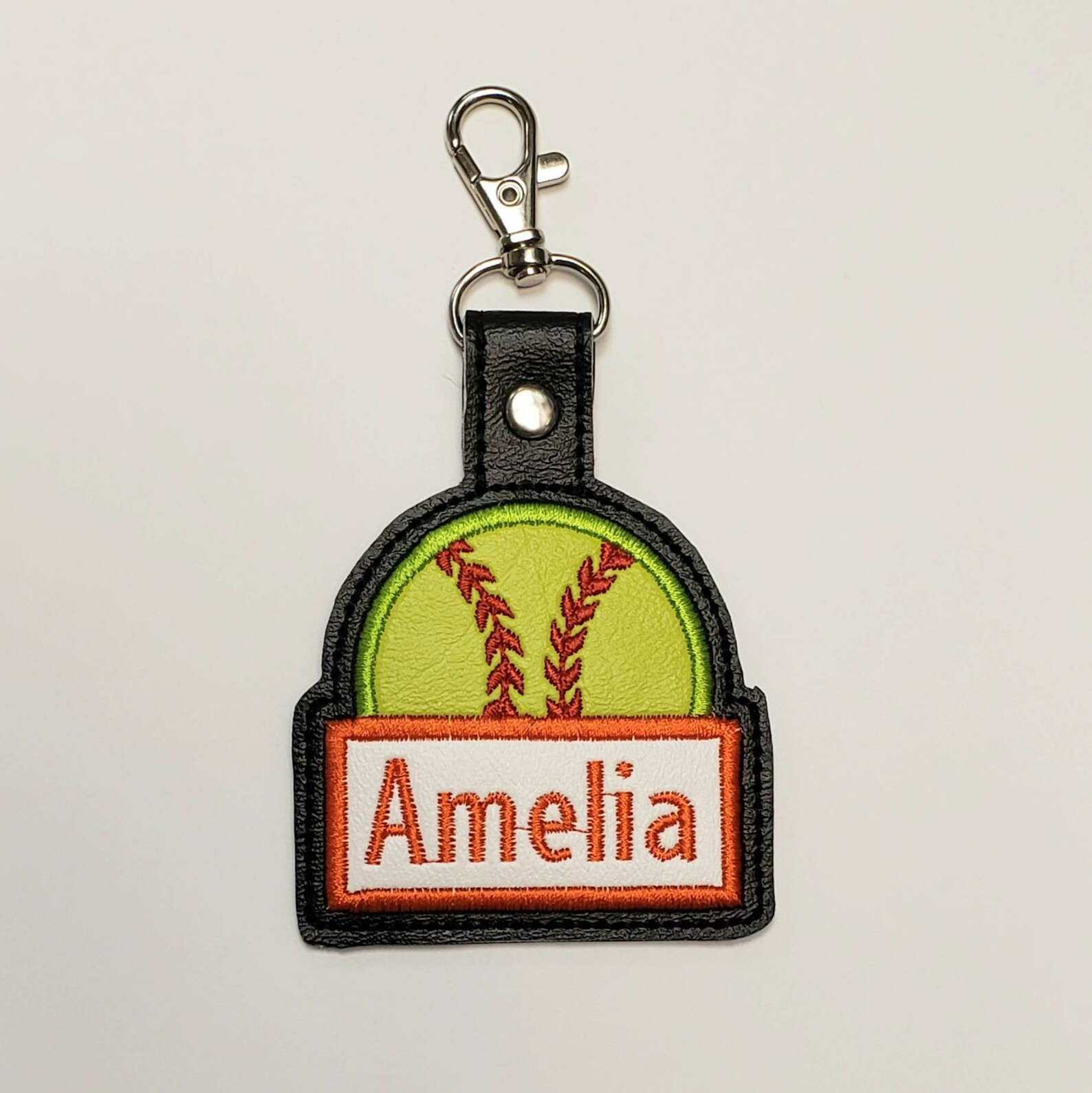 Handmade Softball Tag With Name Embroidered Softball Sport Etsy