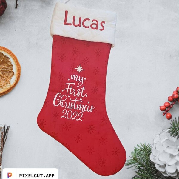 Baby First Christmas Fabric Etsy