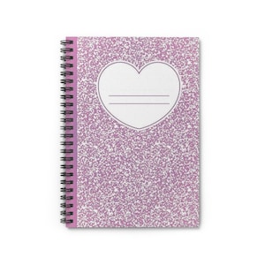 Cute Heart Spiral Notebook - Ruled Line, Journal for Notes, Gift for Students, Back to School Supplies, Heart Journaling