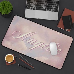Tapis de bureau angélique, décoration de bureau esthétique, bel accessoire pour l&#39;espace de travail, cadeau pour les étudiants, surface douce pour souris et clavier
