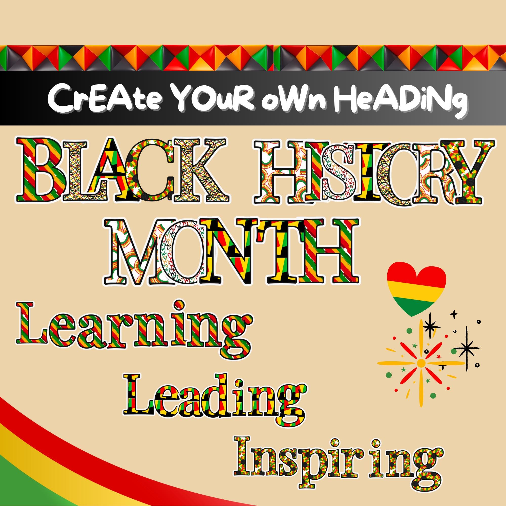 Black History Month Bulletin Board Letters | 6 Designs | Classroom ...