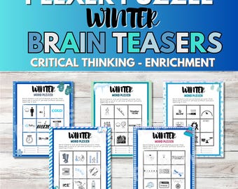 Winter Word Plexer Puzzles | Classroom Activities | Printable Brain Games for Grades 3-6