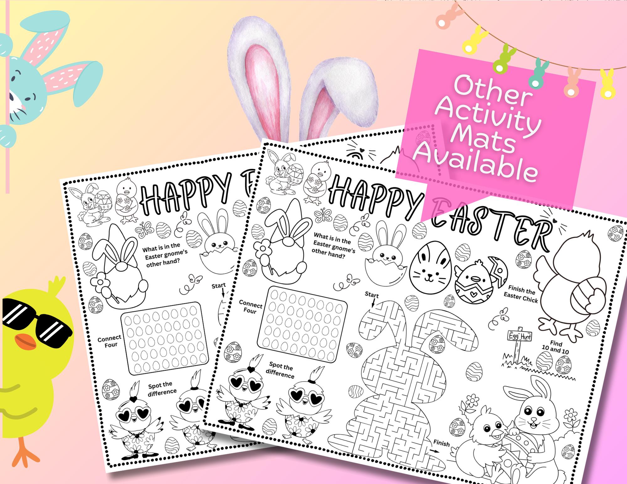 Easter Activity Mat Printable | Kids Placemat Screen Free Fun, Digital ...