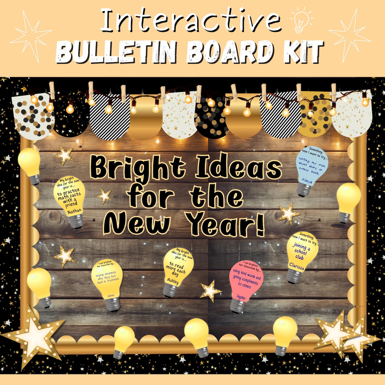 Bright Ideas New Year Bulletin Board | January Classroom Decor ...