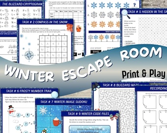 Winter Escape Room Logische puzzels Bovenbouw klas Verrijking Afdrukbaar