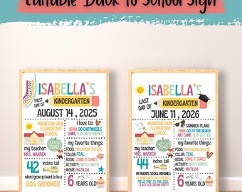 First Day of School Sign | Boho Editable Printable Template (Digital Download)