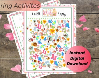 Frühling I Spionage-Aktivität für Kinder | Druckbares Frühlings Spiel | Klassenzimmer und Homeschool Fun