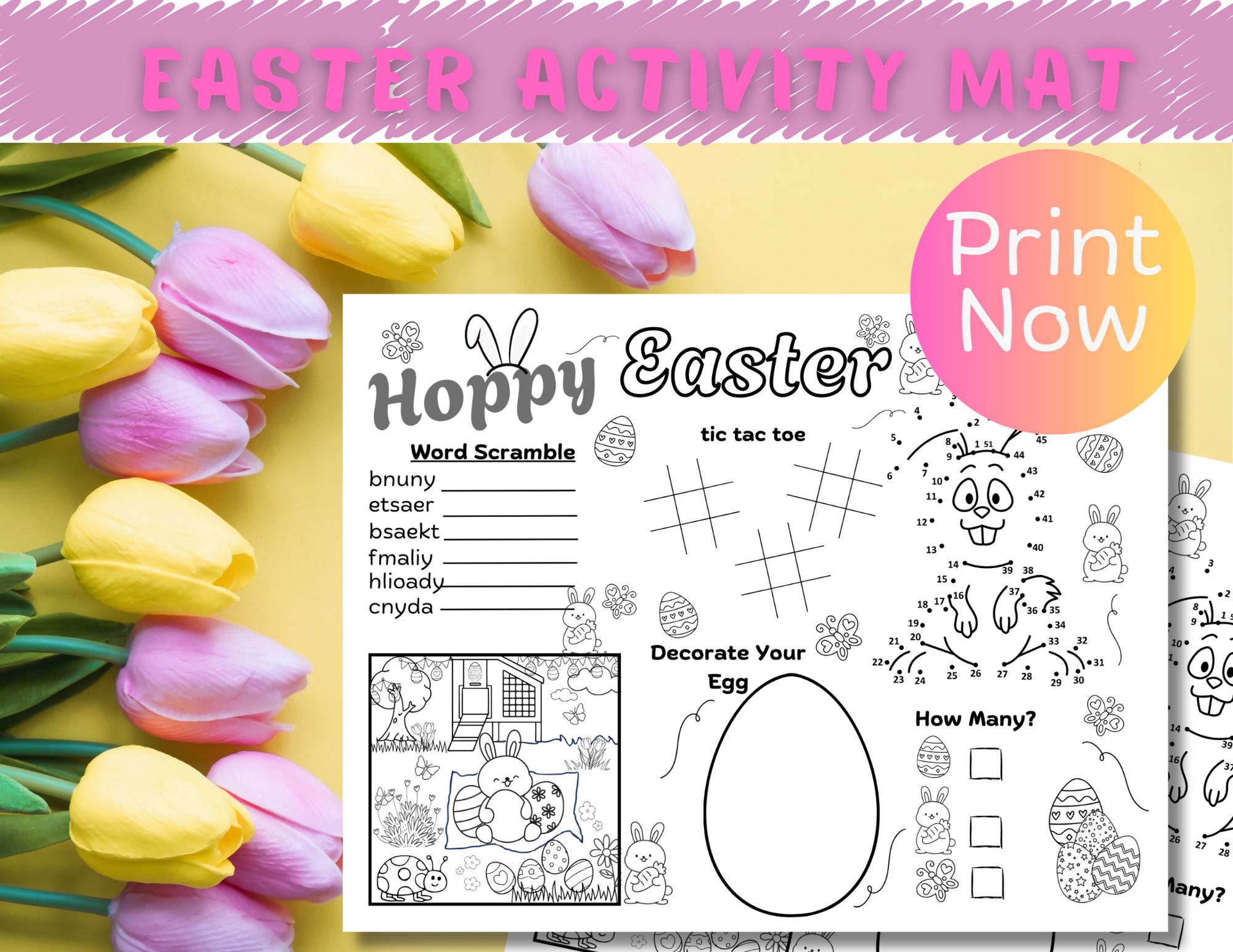 Easter Activity Mat Printable | Kids Placemat Screen Free Fun, Digital ...