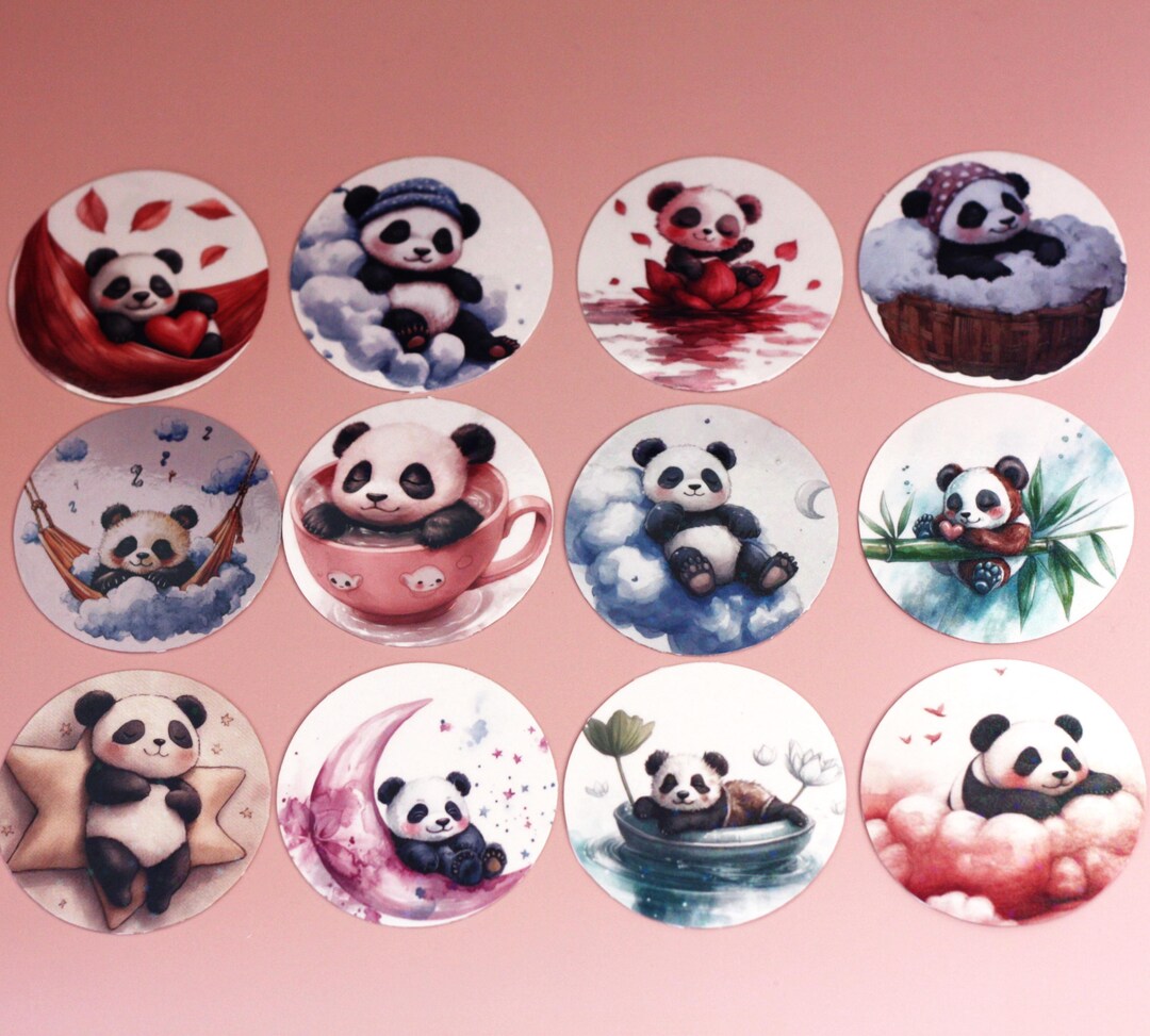 12-piece Adorable Panda Sticker Set – Perfect for Personalizing Your ...