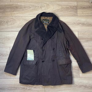 Barbour A462 Hardy Wax Waterproof Brown Jacket Coat Peacoat