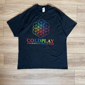 Seltenes Vintage y2k Gold-Coldplay-T-Shirt