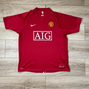 Manchester United 2007/2008 Home Football Shirt Nike Jersey Size L Mens