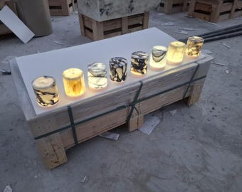 Calacatta Gold Marble Rechargeable Touch Lamp - Luxury Natural Stone Lighting