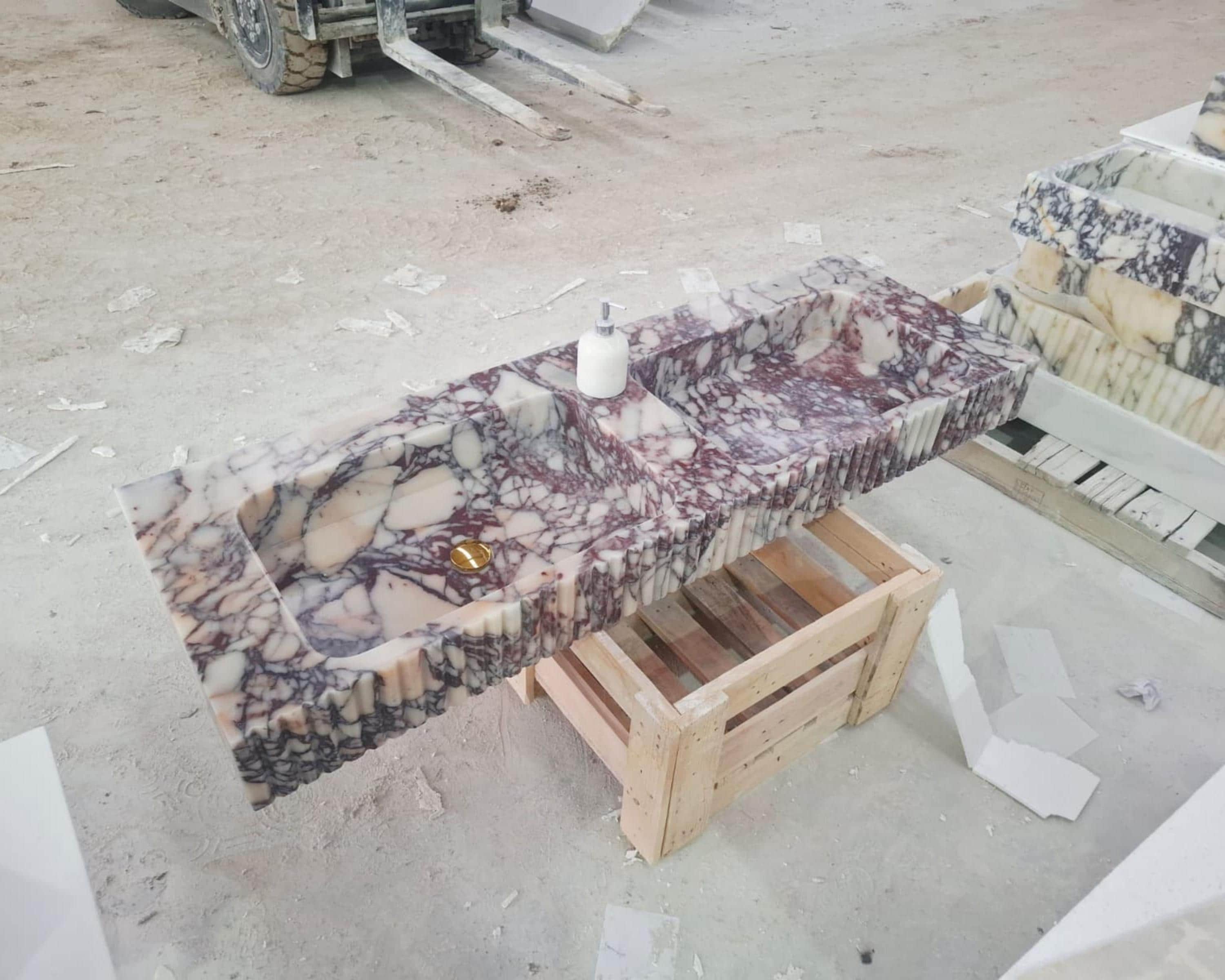 Calacatta Viola marble double sink
