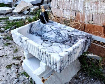 Custom Marble Sink – Handmade Stone Sink for Kitchen, Bathroom or Powder Room – Unique Design, Special Order Vanity Basin Bathroom Sink
