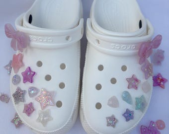 Pastelkleurige krokodillenbedel – Moonberry Star-collectie, esthetische schoenen