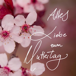Digitale Muttertagskarte mit Kirschblüten – Alles Liebe zum Muttertag – Blumige Grußkarte zum Ausdrucken – Printable Karte für Mama