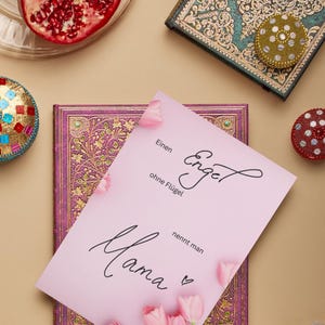 Digitale Muttertagskarte Engel ohne Flügel – Printable Grußkarte Mama – Rosa Tulpenkarte – Liebevolles Geschenk – Sofort-Download