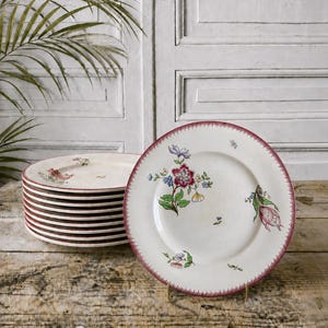 9 Tavole di Sarreguemines, soggetti botanici assortiti, 1900