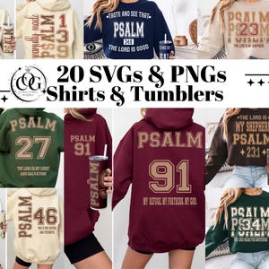Christian Psalm 23 Shirt & Tumbler PNG and SVG Designs Bundle:  Graphics (Digital Download) M1