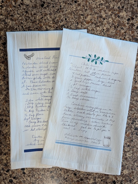 Customizable Vintage Recipe Flour Sack Dish Towels