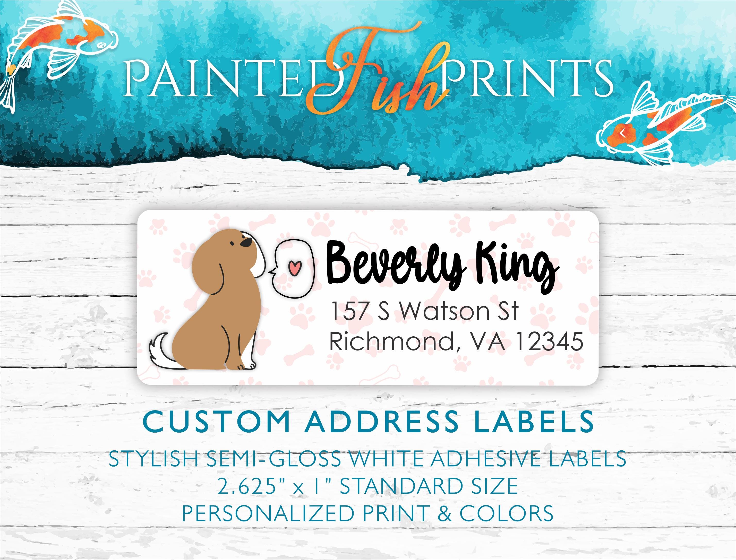 Cute Dog Address Labels, Puppy Envelope Stickers, Personalized Envelope ...