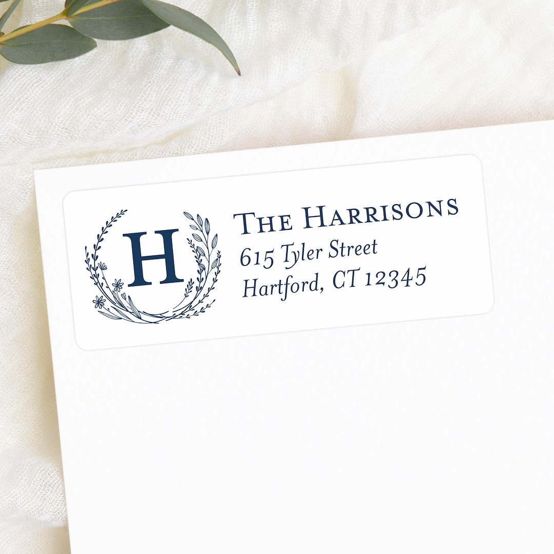 Personalized Monogram Address Labels: Custom Return Address Stickers - Etsy
