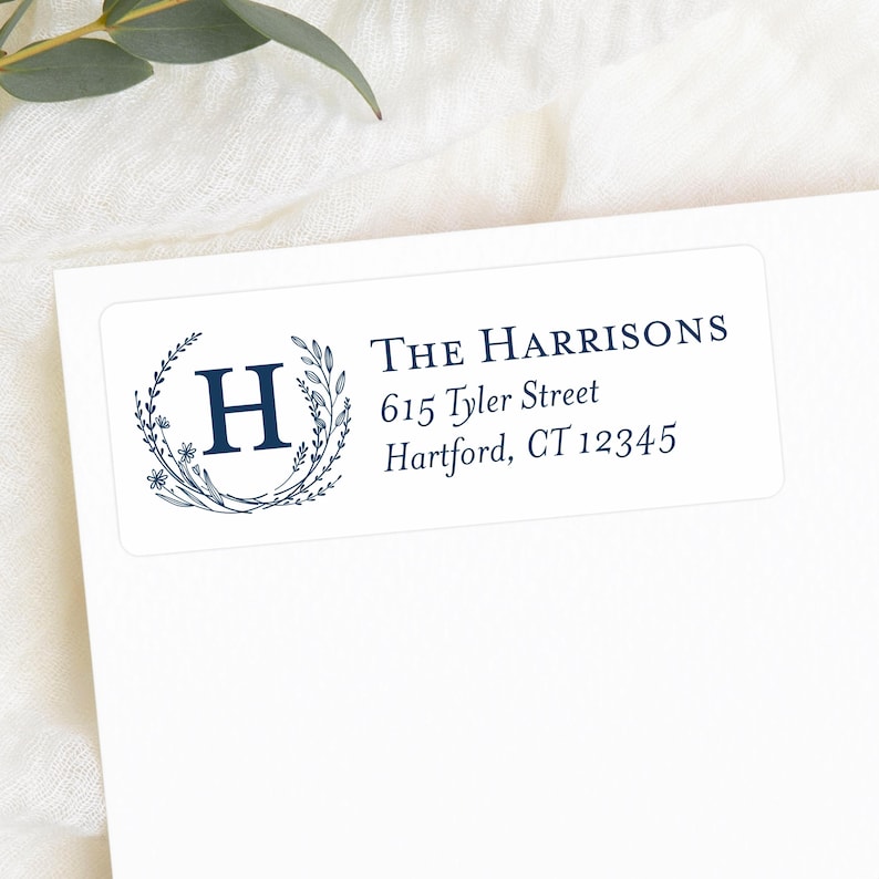 Personalized Monogram Address Labels: Custom Return Address Stickers - Etsy