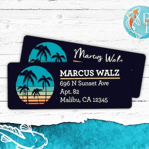Beach Address Labels | Personalized Return Address Labels, Beach Themed Address Labels, Custom Return Labels, Printed Mailing Labels