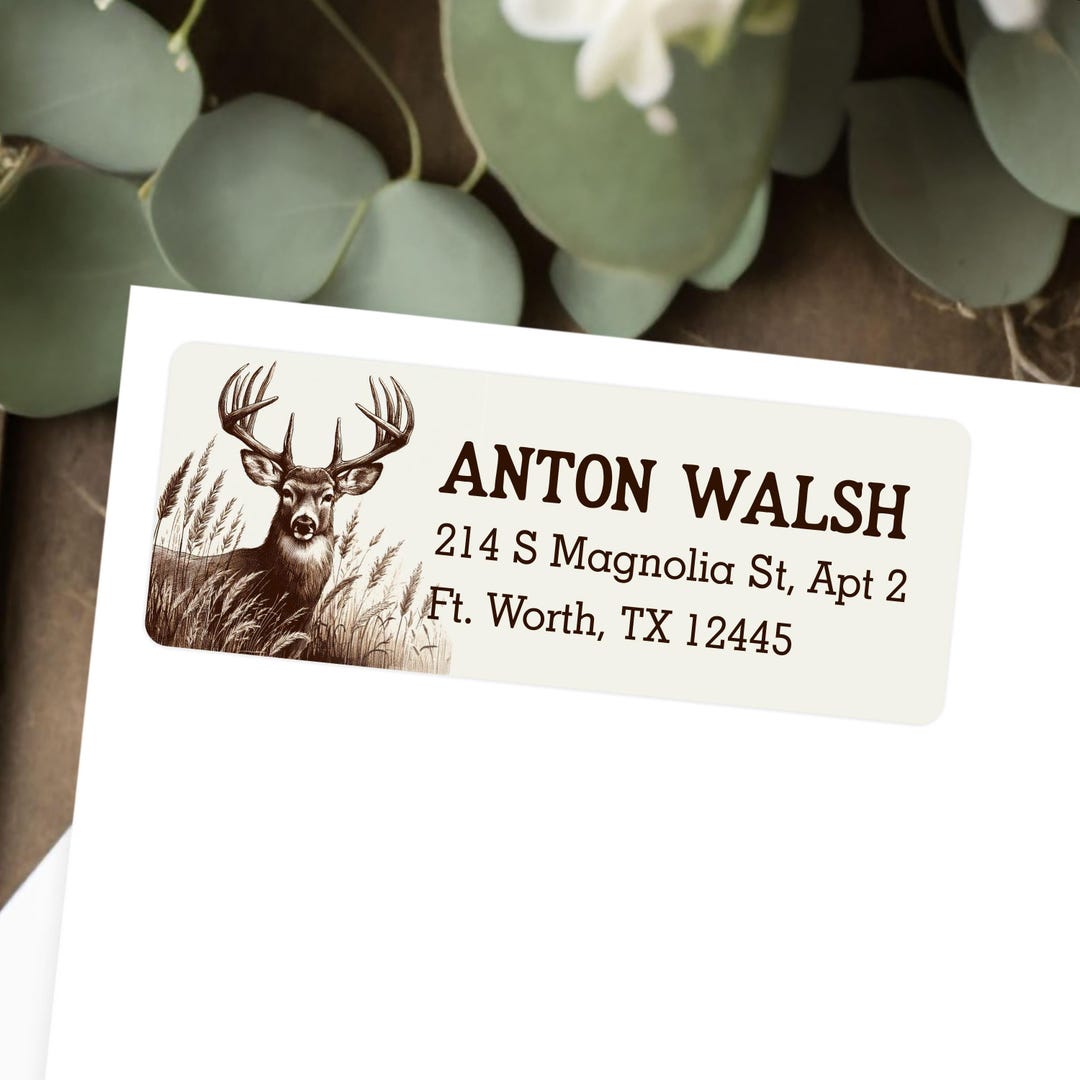 Rustic Address Labels | Personalized Return Address Labels, Buck Deer ...