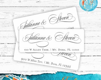Elegant Address Labels | Personalized Return Address Labels, Calligraphy Address Labels, Custom Address Stickers, Wedding Address Labels