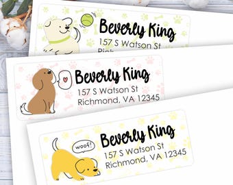 Cute Dog Address Labels, Puppy Envelope Stickers, Personalized Envelope Addressing, Return Address Labels, Gifts for Dog Lovers