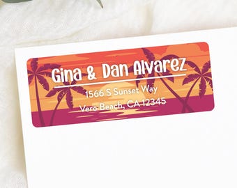 Beach Address Labels | Personalized Return Address Labels, Beach Themed Address Labels, Custom Return Labels, Printed Mailing Labels