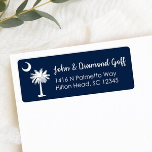 South Carolina Address Labels, SC Envelope Sticker, South Carolina Sticker, Custom Address Stickers, South Carolina Labels, Addressing Label