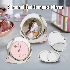 Personalized Compact Mirror, Hand Engraved Pocket Mirror, Customised Compact, Bridesmaid Gift, Bridal Shower, Custom Name Makeup Mirror