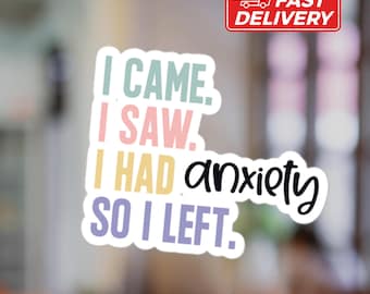 Anxiety Introvert Sticker, Sarcastic Laptop Decal