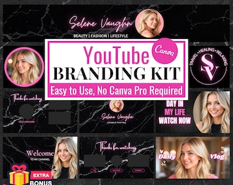 YouTube Channel Branding Kit: Canva Templates, Banner, Intro, Outro, Thumbnails