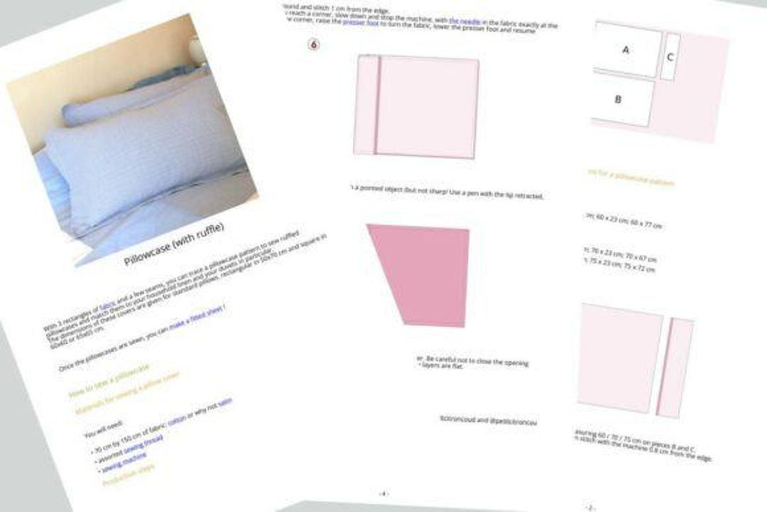 Pillowcase Instructions.pdf Pillowcase With Ruffle Sewing Pattern – PDF Pattern for Decorative Bed ...