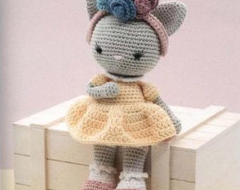 Kitten Amigurumi Crochet Pattern PDF | Doll with Dress, Shoes & Accessories | Beginner-Friendly Cat Plush Tutorial