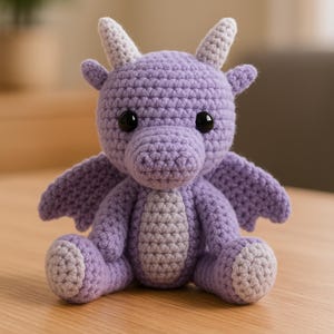 Crochet Dragon Pattern PDF – Amigurumi Dragon Plush Tutorial – Easy Cute Dragon Crochet Pattern – DIY Stuffed Animal Toy – Instant Download