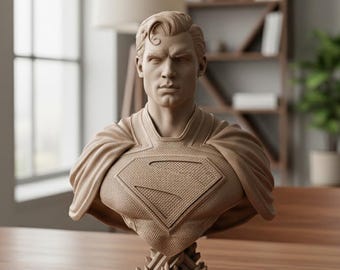 Superhero Man of Steel Büste STL | Detaillierte 3D druckbare Helden Skulptur | Comic Style Figur | Harz & FDM 3D Druckdatei