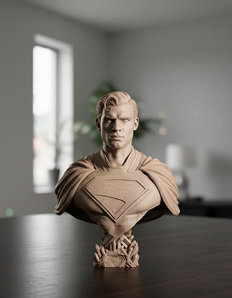 Superhero Man of Steel Bust STL | Detailed 3D Printable Hero Sculpture ...