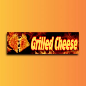 Grilled Cheese Bumper Sticker OR Magnet | Funny Sticker | Unhinged Gen Z Sticker | 8.5&quot; x 2.5&quot; Premium Weather-proof Vinyl