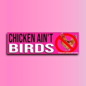 Chicken Ain&#39;t Birds Bumper Sticker | Laptop Sticker | Funny Sticker | 8.5&quot; x 2.5&quot; Premium Weather-proof Vinyl