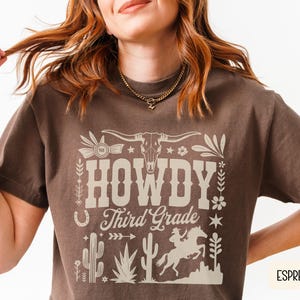 3rd Grade Teacher Shirt, Comfort Colors Tee, Western HOWDY Shirt, Back to School Gift for Teacher Team Shirts, Western Teacher Tshirt