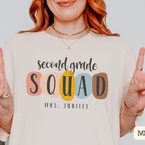 CUSTOM 2nd Grade Squad Shirt, Comfort Colors Tee, Personalized Dream Team Shirt, Second Grade Teacher Team Shirts, 2nd Grade Teacher Shirt