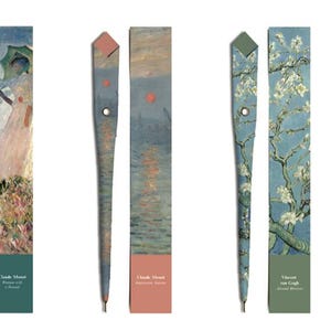 Peinture 1 : Stylo en papier + marque-page éco-responsable fait main et fabriqué en France.