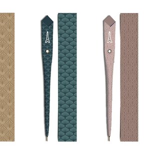 ART DECO  : Stylo en papier + marque-page éco-responsable fait main et fabriqué en France.
