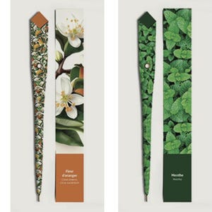 FLEURS PARFUMÉES : Stylo en papier + marque-page éco-responsable fait main et fabriqué en France. Rose/vanille/orange/menthe/Lavande/jasmin