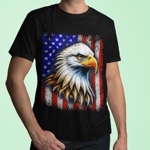 American Eagle Flag Shirt, Patriotic Bald Eagle Tee, 4th of July T-Shirt, USA Freedom Pride Gift,  Fourth Of July Gift, Independence Day Tee